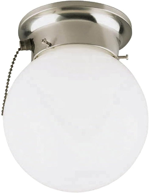 Canarm 6 in. Brushed Nickel Incandescent Flush Mount Ceiling Light Fixture with
