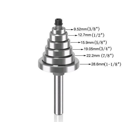1/2 Inch Set, 3 6 Set (1/8", 1/4", 5/16", 3/8", 7/16", 1/2" (1/2 Inch) WSOOX Shank Rabbet Router Bit Pieces Rabbeting