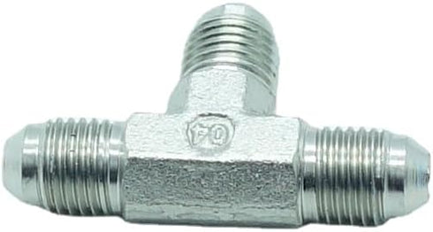 1 Piece Hydraulic 1/4" JIC (7/16"-20) 37° Flare Union Tee, JIC Male x JIC Male x JIC Male T Adapter Steel Plated by CDQBWKJGFJ