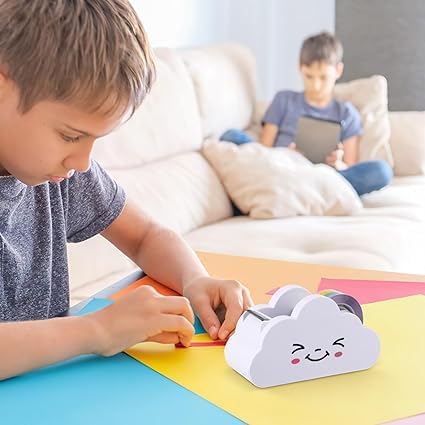 Mikily’s Cute Cloud Shape Tape Dispenser, Multi-Functional Desk Accessory for Kids