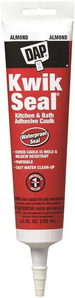 Dap 18013 Kwik-Seal All-Purpose Caulk, 5.5-Ounce, Almond