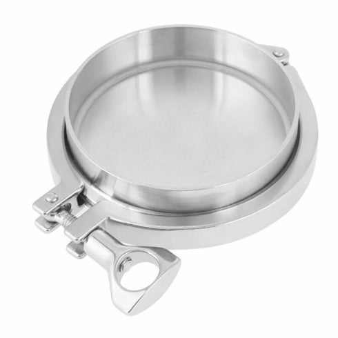 Jurtmy 4 Inch Set SS304 Sanitary Tri-Clamp End Cap with Weld Ferrule and PTFE Gasket, Stainless Steel Fitting for Beer