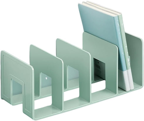 Qsvbeeqj 4 Acrylic Book End for Shelves Compartments Book End Desk Book Stopper Magazine Stand Space Saving Book