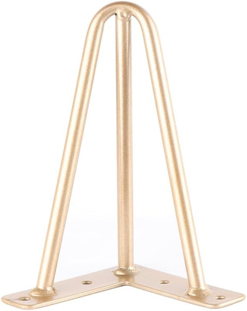 Osring 4 Inch, 3/8" 3-Rod 4pcs Metal Hairpin Table Legs Furniture Leg Gold with Dia Design, Mid-Century Modern Hairpin