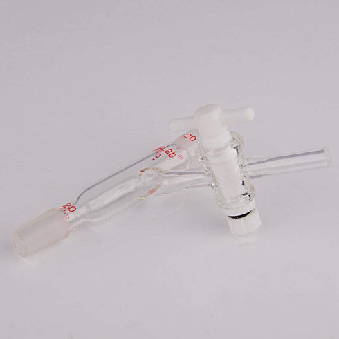 stonylab Glass Connecting Adapter with PTFE Stopcock, Borosilicate Glass 14/20 Flow Control Adapter