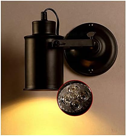 ausuky Vintage Industrial Wall Sconce Lamp - Black Metal Base