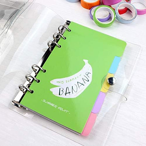 NatSumeBasics A6 Binder, 6 Ring Budget Binder, Clear PVC Planner Cover for Organizer Accessories