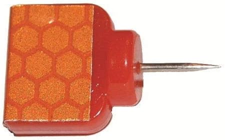 Orange Reflective Wing Tacks (Pack of 50), Glow Tacks, Hiking Markers, Trail Marking Tacks with Included LED Keychain