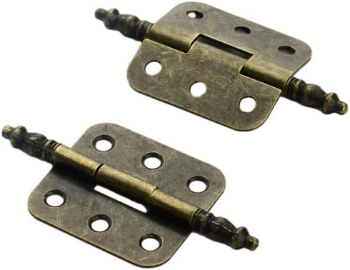 SANCHAKOU 2 Packs 2.75 1.41Inch 2 Packs Cupboard Hinges of * Crown Head Wooden Box Bedside Table Cabinet Door Furniture