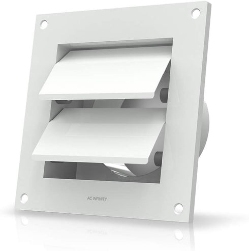 AC Infinity Wall Mount Duct Shutter, 4 Outdoor Louver Gable Vent Hood