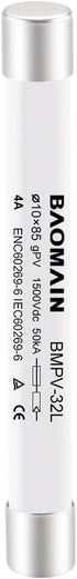 Baomain 5 Pack 1500VDC Solar PV Fuse gPV-Type Fuse Link 10 x 85 mm 50kA Photovoltaic Fuses BMPV-32L CE (4 Amp.)