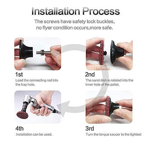 NYXCL 30Pcs 2inch Nylon Quick Change Sanding Discs Set with 1/4" Holders for Rust Paint Removal