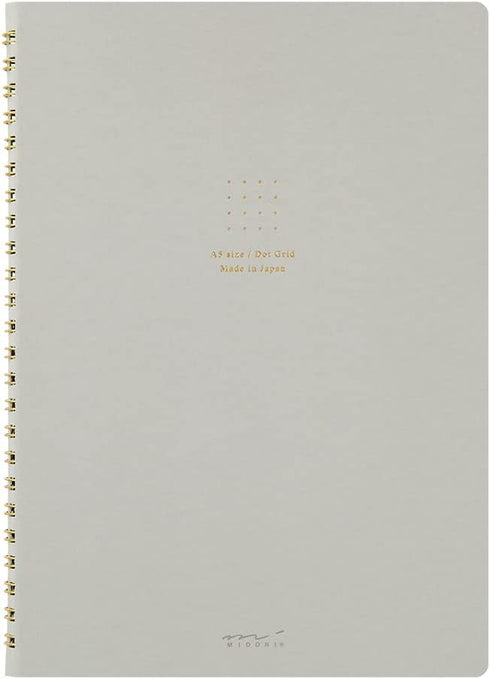 Midori 15330006 Ring Notebook, A5, Color Dot Square, Gray