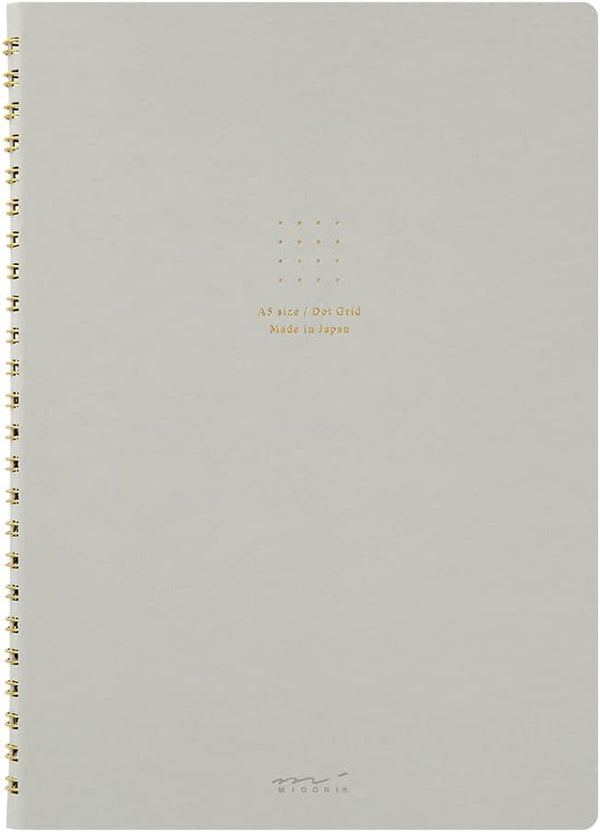Midori 15330006 Ring Notebook, A5, Color Dot Square, Gray