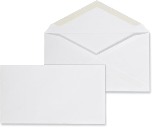 Universal UNV35226 #6-3/4 Square Flap Open-End Gummed Business Envelope - White, 125/Box