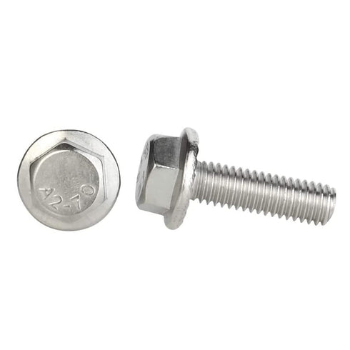 M8 x 25mm Flanged Hex Head Bolts, Stainless Steel 304, DIN 6921, 15 PCS