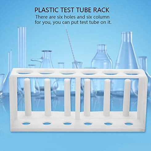 Hilitand Test Tube Rack, 6 Holes Plastic Holder for Drying Tubes Less Than 25mm, White