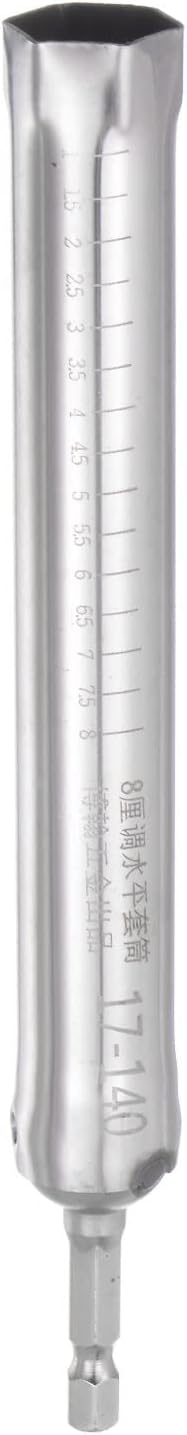Hollow Socket, 17mm x 140mm Deep Well Power Nut Driver, 1/4" Quick-Change Hex Shank for Impact Drivers