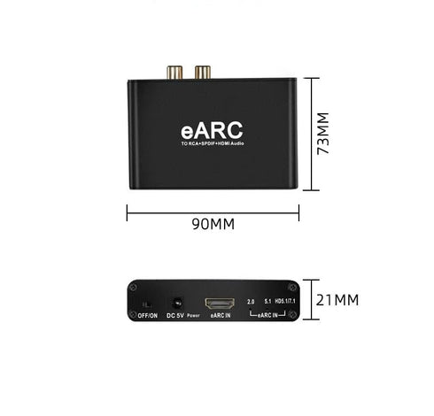 KLEAWARTE 3.5mm eARC Audio Extractor HDMI ARC Audio Converter eARC to HDMI Audio Optical/SPDIF RCA L/R Jack Digital