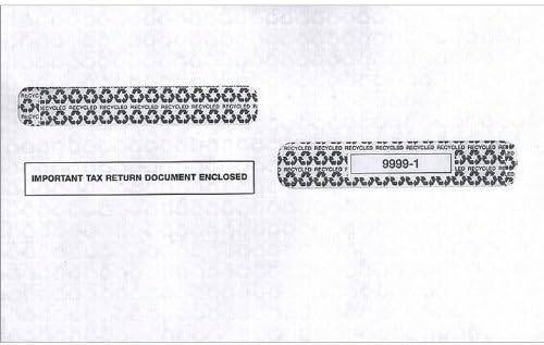 EGP IRS Approved Tax Envelope, 4up Style for W2, 5.75 x 8.75, Quantity 100