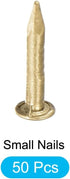 Small Nails (1.2x8mm) 50pcs, Tiny Brass Hardware Nails for Household Woodworking, Brass Tone