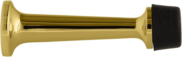 Nostalgic Warehouse Door Stop, Rubber Tipped, Polished Brass