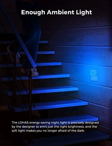 2-Pack, 0.3W L LOHAS LED Blue Night Lights Plug into Wall Plug in Night Light, Dusk to Dawn, Bright Nightlight