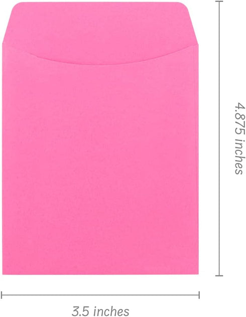 Hygloss Products Electric Pink Library Card Pockets - Self-Adhesive, 3.5” x 5”, 30 Count for Classroom & Crafts
