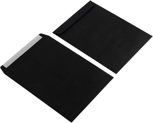 LUXPaper 10 x 13 Open End Envelopes | Peel & Press | Midnight Black | 80lb. Text | Qty 50