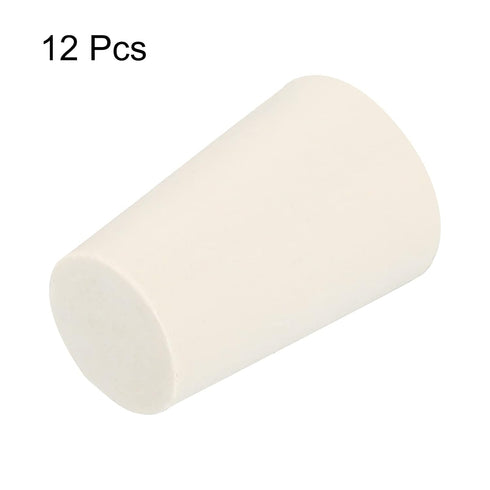 MECCANIXITY Rubber Tapered Plug - 13mm to 17mm Solid Test Tubes Bungs Stopper for Lab Home (12 Pieces)