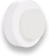 EVI Wall Mounted Doorstop, Natural Silicone with Adhesive or Screw Installation, Stainless Steel, White Rubber