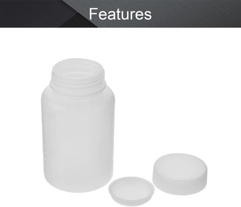 Othmro 100ml Plastic Bottles, Wide Mouth Liquid Solid Round Bottles for Sample Storage (White Translucent)