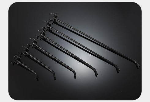 50pc Pegboard Hooks, L Style Long Shelving Hooks, Rustproof Peg Board Tool Utility Hooks Fit 1/4" or 1/8" (6Inch, Black)