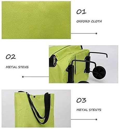 aotekar 2 1 in Foldable Shopping Cart, Collapsible Two-Stage Zipper Grocery Cart with Wheels Shopping Bag