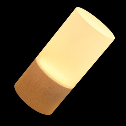 Wooden LED Night Light Table Lamp with USB Port, RGB Color Changing