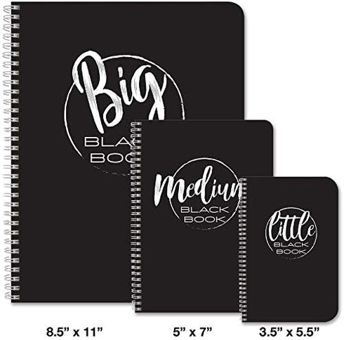 BookFactory Little Black Book, Pocket Address Book, Mini Black Address Book - 100 Pages, 3.5'' x 5.25''