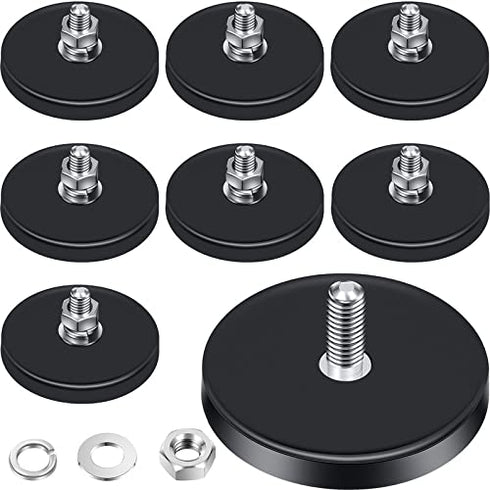 Flutesan Neodymium Magnet Rubber Coated Mounting Small Scratch Safe Black Stud Magnet