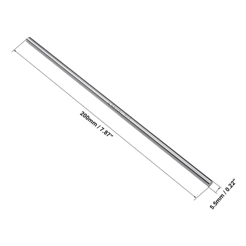 uxcell 5pcs Round Steel Metal Rods, 5.5mm x 200mm High Speed Steel Lathe Bar Stock Tool for DIY Craft