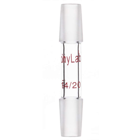 stonylab Glass 14/20 Straight Adapter, Borosilicate Glass 30mm for Two 14/20 Ground Taper Joints, Lab Supply