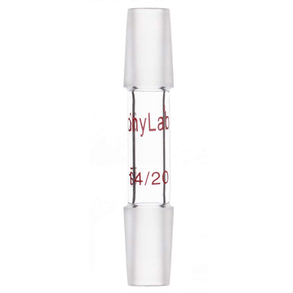 stonylab Glass 14/20 Straight Adapter, Borosilicate Glass 30mm for Two 14/20 Ground Taper Joints, Lab Supply
