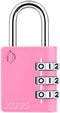ZarkerXD35 3-Digit Combination Lock, Padlock for School, Gym, Sports Locker, Outdoor Storage (1-Pack, Pink)