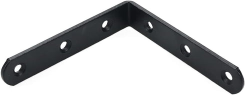 4" 4" 4pcs Floating Shelf Brackets L Brackets x Heavy Duty Black Corner Brace Joint Right Angle Bracket for Wooden