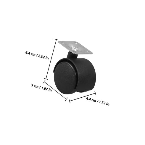 SHINEOFI 4pcs 2-inch Swivel Plastic Flat Plate Casters for Office Furniture and Desk Chairs, Replacement Rolling Cart
