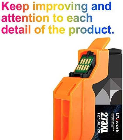 Uniwork Remanufactured Ink Cartridge for Epson 273 XL 273XL, 5-Pack, Black, Photo Black, Cyan, Magenta, Yellow