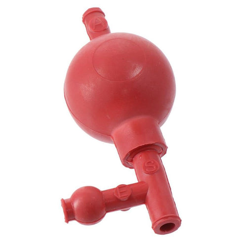 2Pcs Rubber Pipette Filler, 3 Valves Soft Suction Bulb, 50mL Volume Lab Supplies Accessories, Red