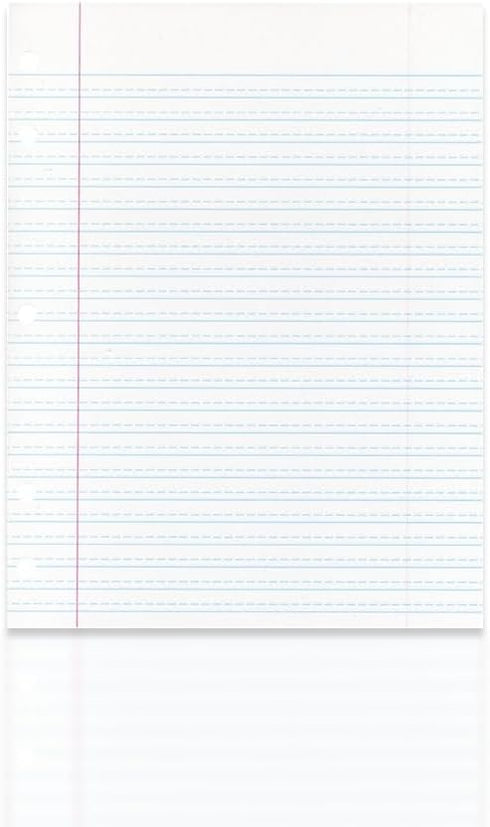 School Smart 85243 Cursive Ruled Notebook Paper, 8 in x 10 1/2 in, Ream of 500, White - 085243