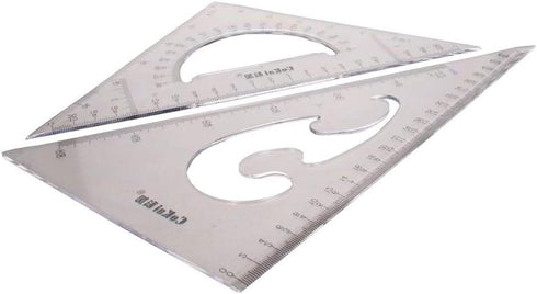 Utoolmart Large Triangle Ruler Set, 25cm Plastic Triangular Scale for Students, Architects, Engineers