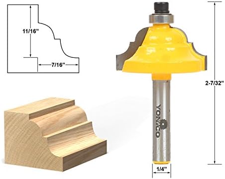 7/16-Inch 1/4-Inch 13123q YONICO Classical Roman Ogee Router Bits Edge Forming Shank