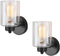 KENMI Metal Sconces Wall Lighting with Clear Glass Shade,Bathroom Black Vanity Light Matte