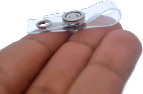 Bulk 25 Pack Clear Vinyl Plastic ID Badge Holder Strap with Snap & Eyelet Hole for Badges